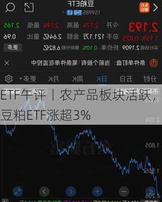 ETF午评丨农产品板块活跃，豆粕ETF涨超3%